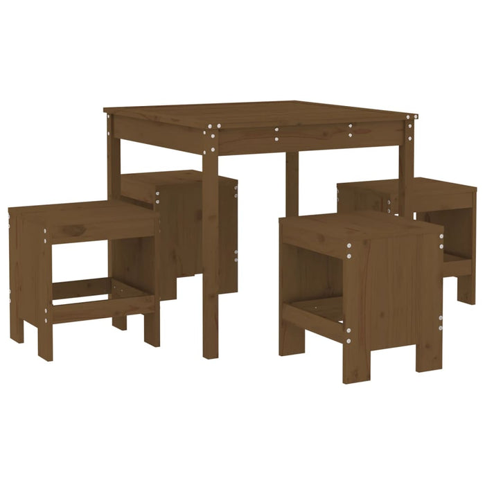 Set da Pranzo da Giardino 5 pz Miele in Legno Massello di Pino 3157712