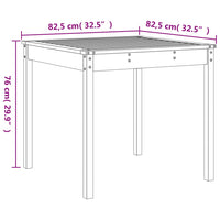 Set da Pranzo per Giardino 5pz Nero in Legno Massello di Pino 3157713