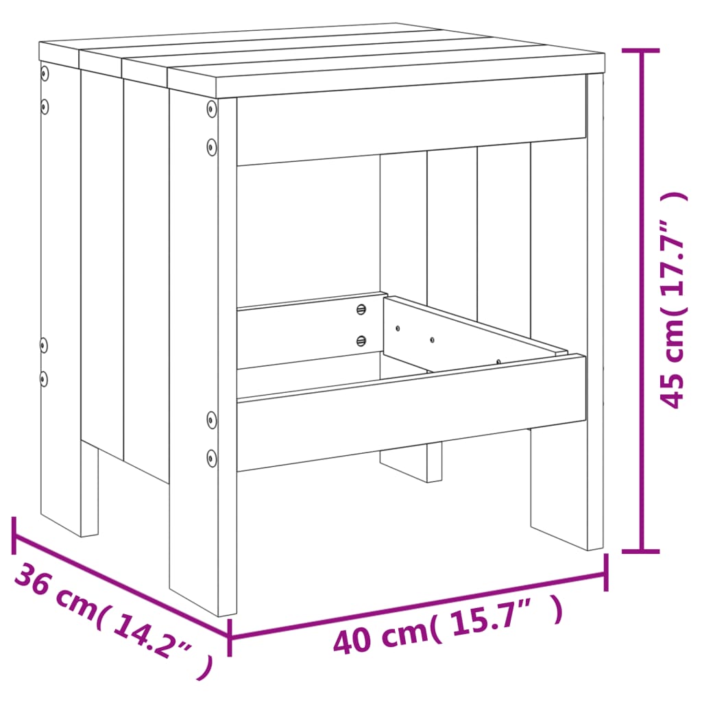 Set da Pranzo per Giardino 5pz Nero in Legno Massello di Pino 3157713