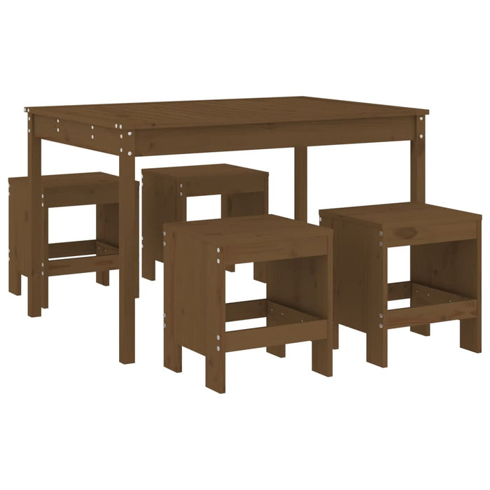 Set da Pranzo da Giardino 5 pz Miele in Legno Massello di Pino 3157718