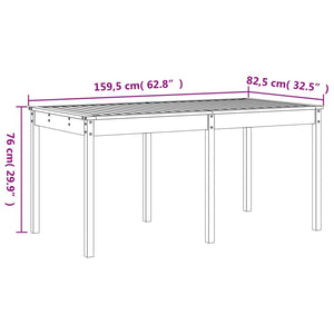 Set da Pranzo da Giardino 13 pz Nero in Legno Massello di Pino 3157725