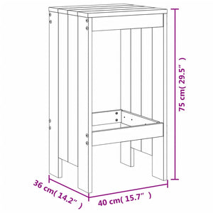 Set Bar da Giardino 3 pz Grigio in Legno Massello di Pino 3157735