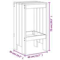 Set Bar da Giardino 3 pz Nero in Legno Massello di Pino 3157737