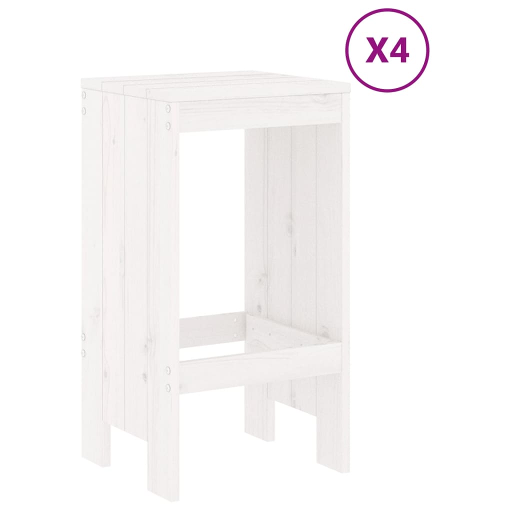 Set Bar da Giardino 5 pz Bianco in Legno Massello di Pino 3157746