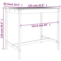 Set Bar da Giardino 5 pz Bianco in Legno Massello di Pino 3157746