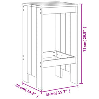 Set Bar da Giardino 5 pz Grigio in Legno Massello di Pino 3157747