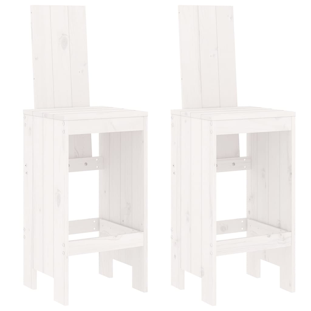 Set Bar da Giardino 3 pz Bianco in Legno Massello di Pino 3157764