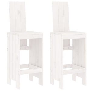 Set Bar da Giardino 3 pz Bianco in Legno Massello di Pino 3157764