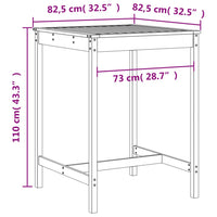 Set Bar da Giardino 3 pz Bianco in Legno Massello di Pino 3157764