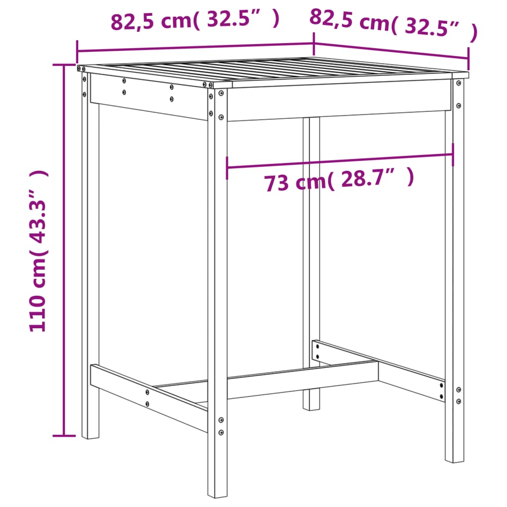 Set Bar da Giardino 5 pz in Legno Massello di Pino 3157769