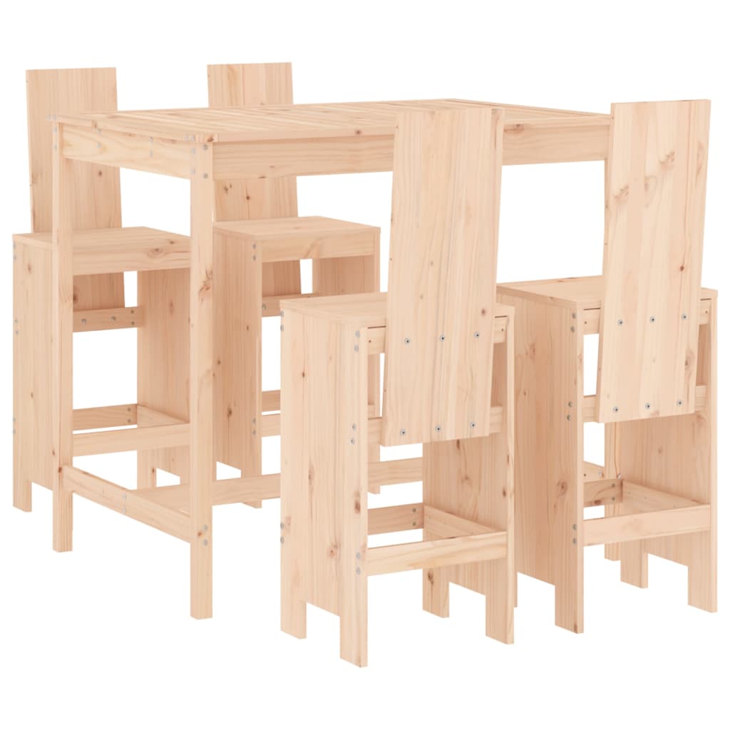 Set Bar da Giardino 5 pz in Legno Massello di Pinocod mxl 131565