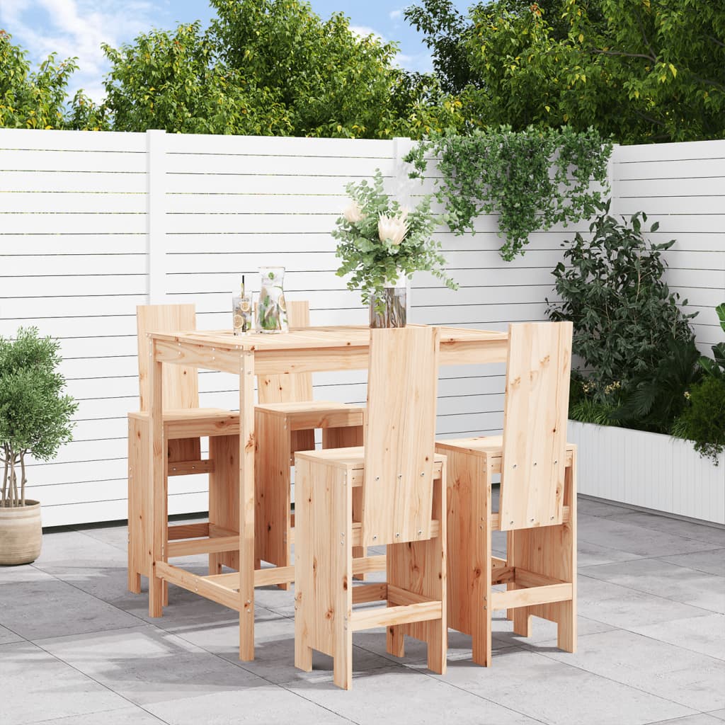 Set Bar da Giardino 5 pz in Legno Massello di Pinocod mxl 131565