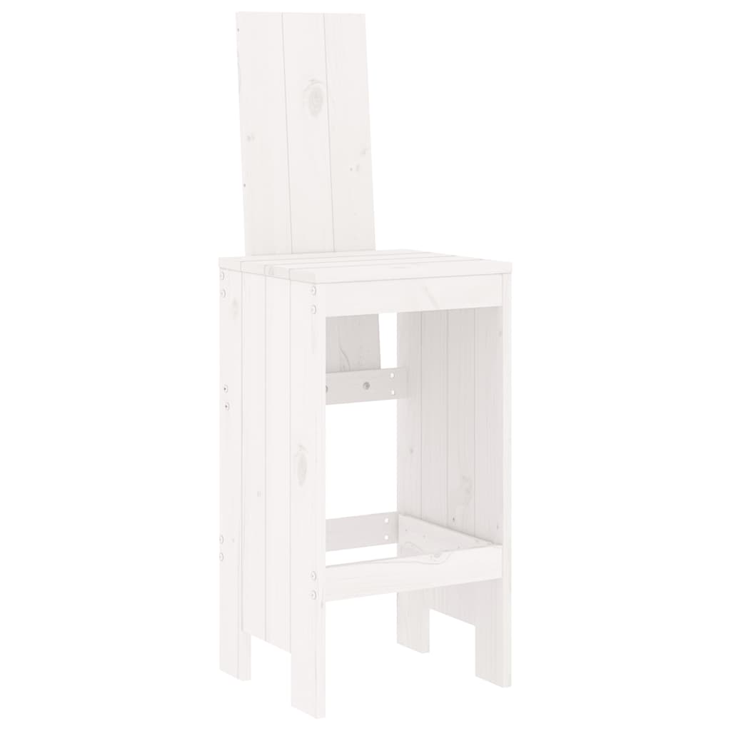 Set Bar da Giardino 9 pz Bianco in Legno Massello di Pino 3157788