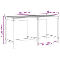 Set Bar da Giardino 9 pz Bianco in Legno Massello di Pino 3157788