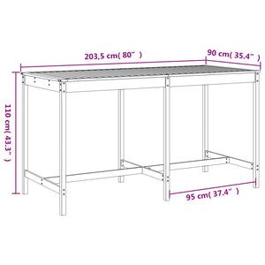 Set Bar da Giardino 9 pz Bianco in Legno Massello di Pino 3157788