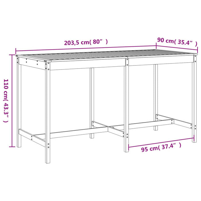 Set Bar da Giardino 9 pz Bianco in Legno Massello di Pino 3157788