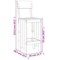 Set Bar da Giardino 3 pz Miele in Legno Massello di Pino 3157796