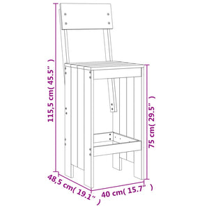 Set Bar da Giardino 3 pz Miele in Legno Massello di Pino 3157796