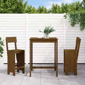 Set Bar da Giardino 3 pz Miele in Legno Massello di Pino 3157796