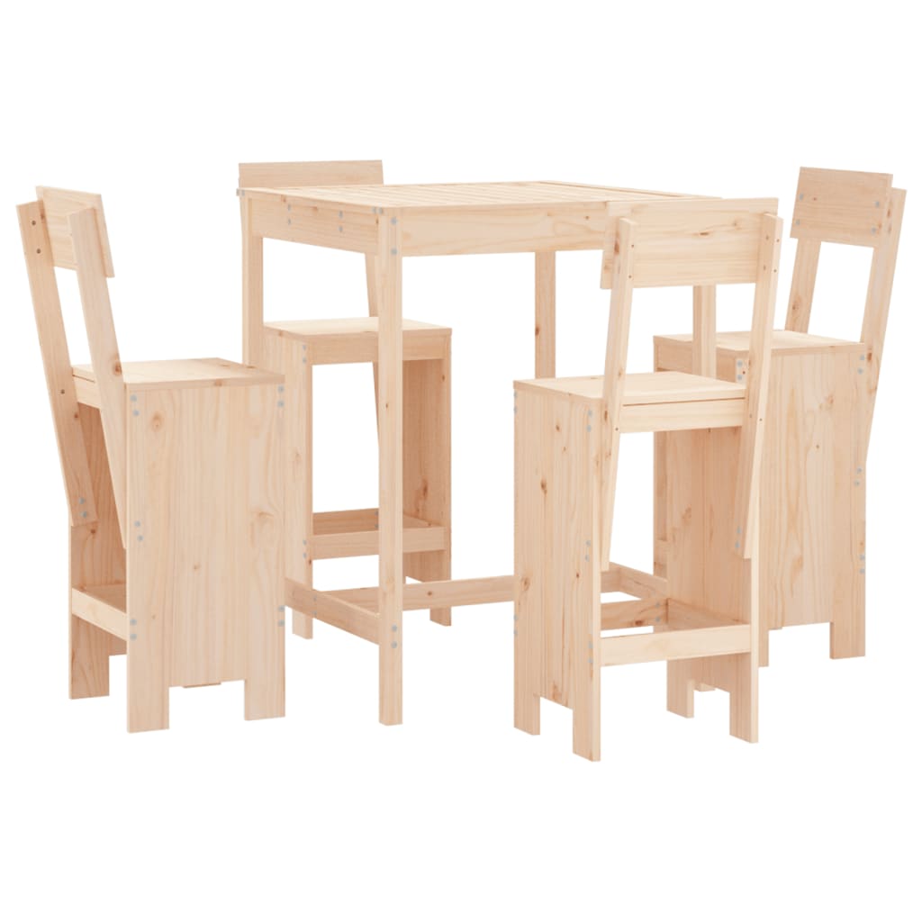 Set Bar da Giardino 5 pz in Legno Massello di Pino 3157799