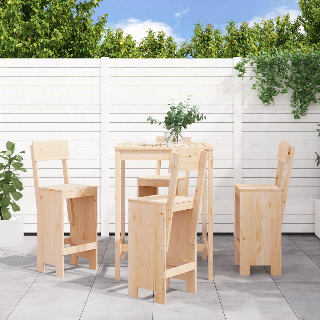 Set Bar da Giardino 5 pz in Legno Massello di Pino 3157799