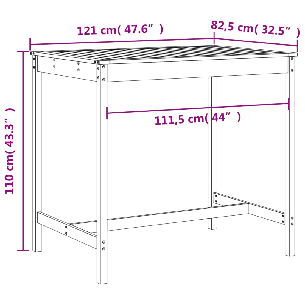 Set Bar da Giardino 5 pz Miele in Legno Massello di Pino 3157808