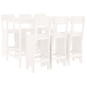 Set Bar da Giardino 7 pz Bianco in Legno Massello di Pinocod mxl 131622