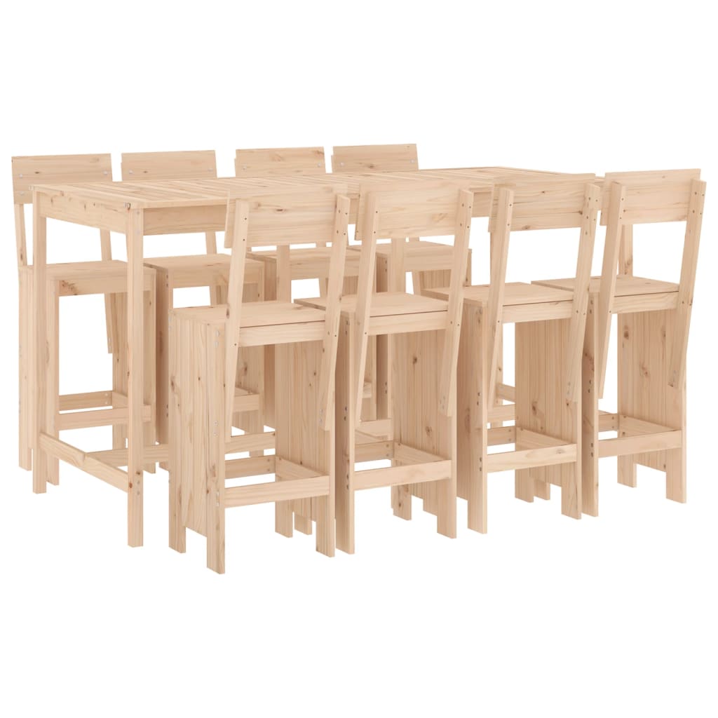 Set Bar da Giardino 9 pz in Legno Massello di Pino 3157817