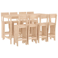 Set Bar da Giardino 9 pz in Legno Massello di Pino 3157817