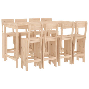 Set Bar da Giardino 9 pz in Legno Massello di Pino 3157817