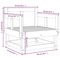 Sedie da Giardino 2pz Grigie in Legno Massello Pino 825389