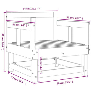 Sedie da Giardino 2 pz Nere in Legno Massello di Pino 825391