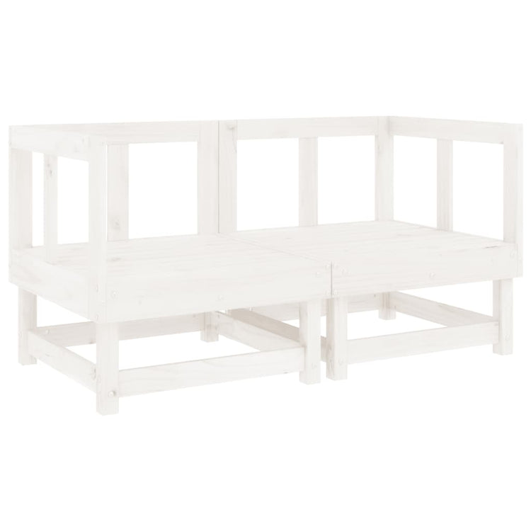 Divani Angolari da Giardino 2 pz Bianchi Legno Massello di Pino 825395