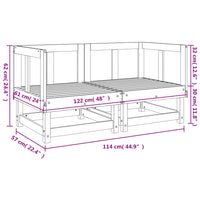 Divani Angolari da Giardino 2 pz Grigi Legno Massello di Pino 825396