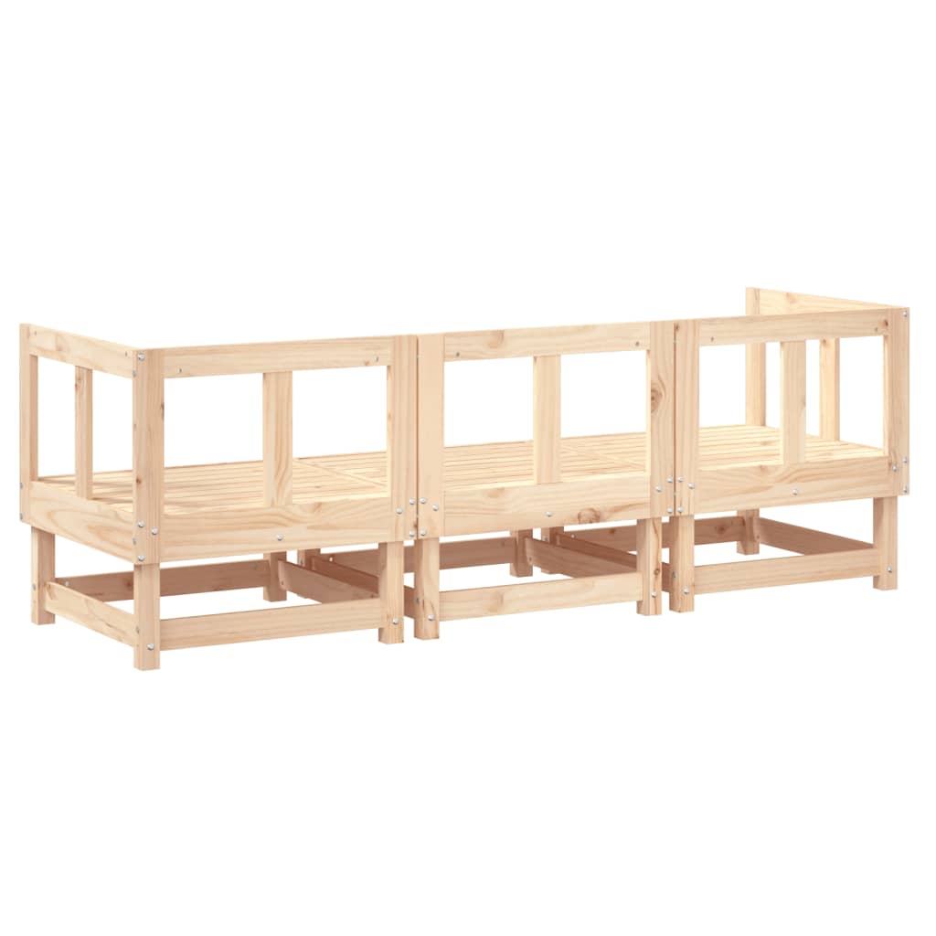 Set Salotto da Giardino 3 pz in Legno Massello di Pino 825415