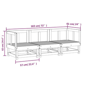 Set Salotto da Giardino 3 pz in Legno Impregnato di Pino 825421