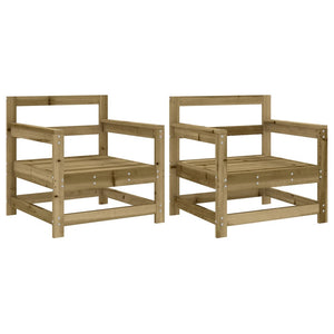 Sedie da Giardino 2 pz in Legno di Pino Impregnatocod mxl 108580