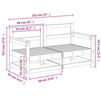 Divani Angolari da Giardino 2 pz Bianchi Legno Massello di Pino 825507