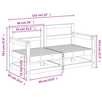 Divani Angolari da Giardino 2pz Miele in Legno Massello di Pino 825509