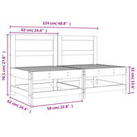 Divani Centrali da Giardino 2pz Miele in Legno Massello di Pino 825516