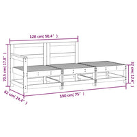 Set Salotto da Giardino 3 pz Miele in Legno Massello di Pino 825523