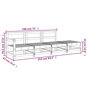 Set Salotto da Giardino 4 pz Miele in Legno Massello di Pino 825537