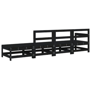 Set Salotto da Giardino 4 pz Nero in Legno Massello di Pino 825538