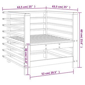 Sedie da Giardino 2pz in Legno Massello Pino 825625