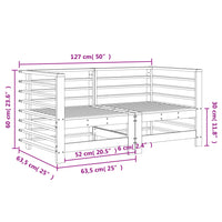 Divani Angolari da Giardino 2 pz Grigi Legno Massello di Pino 825634