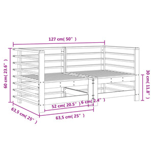 Divani Angolari da Giardino 2 pz Grigi Legno Massello di Pino 825634