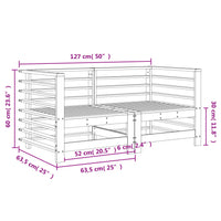 Divani Angolari da Giardino 2pz Ambra in Legno Massello di Pino 825635