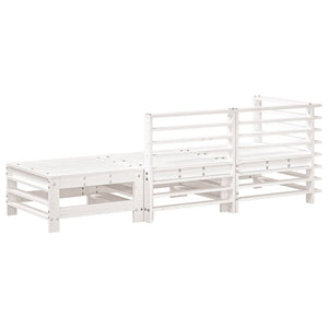 Set Salotto da Giardino 3 pz Bianco in Legno Massello di Pino 825647