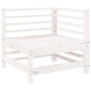 Set Salotto da Giardino 3 pz Bianco in Legno Massello di Pino 825647