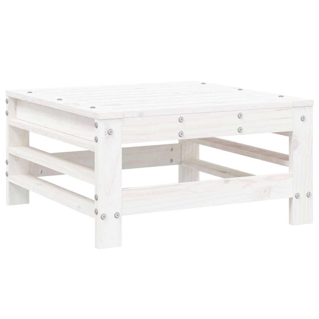 Set Salotto da Giardino 3 pz Bianco in Legno Massello di Pino 825647